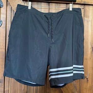 Fair Harbor Shorts Mens XXL Black/Gray 7.5” Inseam Lined Stretch Drawstring EUC